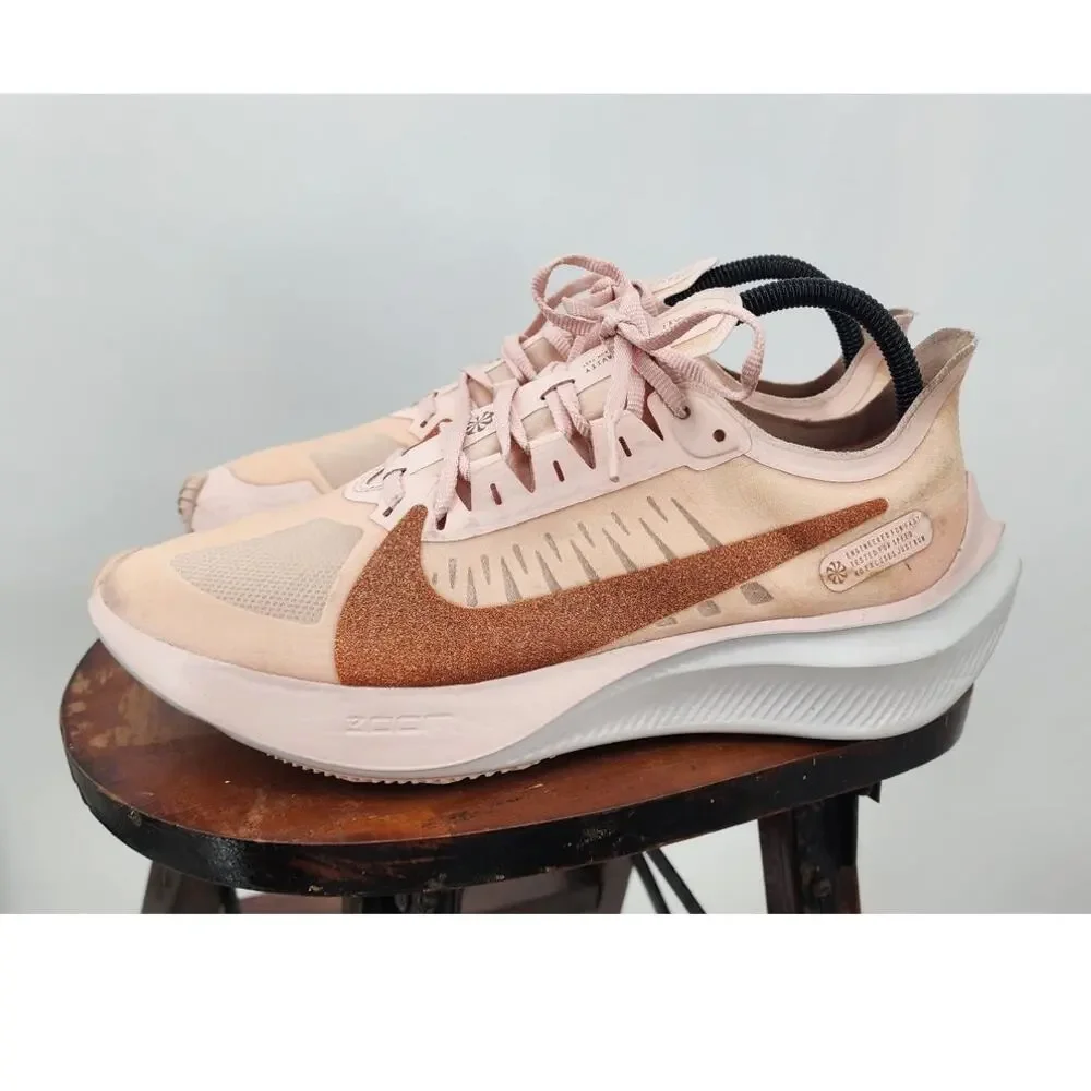 New Nike Zoom Gravity Echo Pink White Rose Gold‎ Glitter Size 10